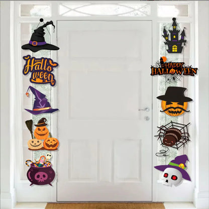 10PCS Halloween Door Hanging Banner