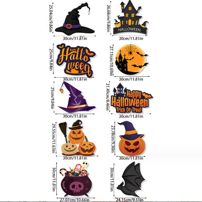 10PCS Halloween Door Hanging Banner