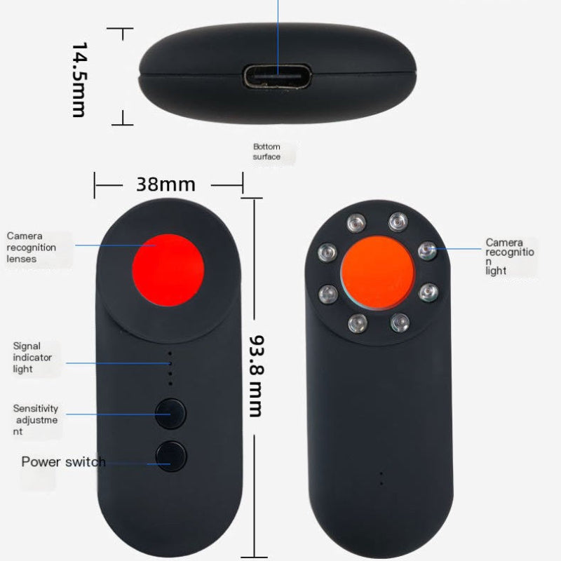 Mini Wireless Camera Detector with USB Rechargeable Battery