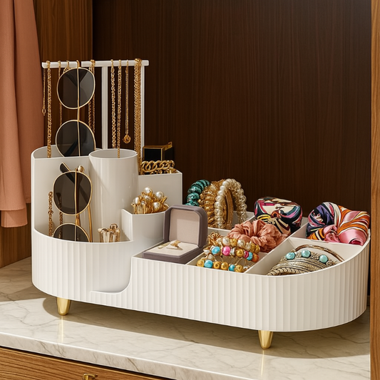 Rotating makeup organizer