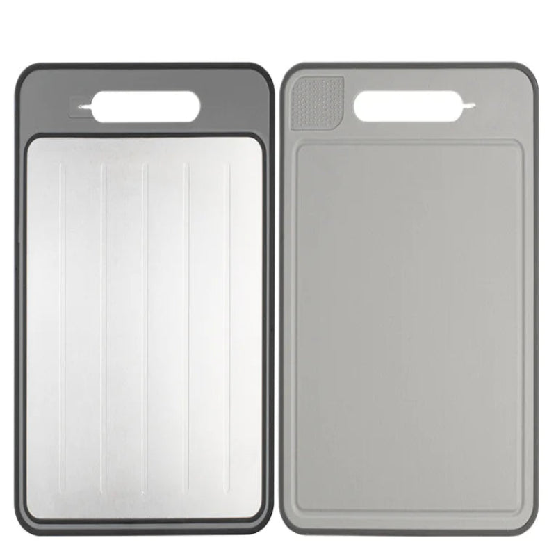 Dual-Sided Rapid Defrost Aluminium Cutting Board with Sharpener